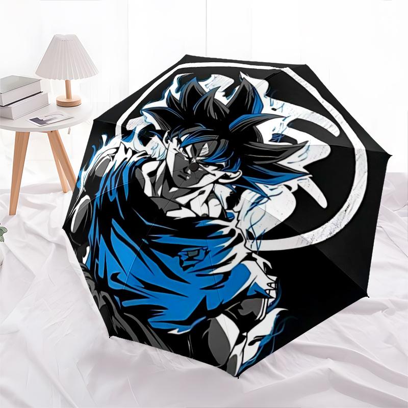 

1pc Anime Super Saiyan Blue Goku Automatic Opening and Closing Folding - A Good Choice for Gifts, Fashionable and Convenient Cartoon Practical Umbrell