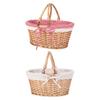 Picnic Basket with Handle Bread Basket Rattan Large Capacity Portable Wicker Basket for Garden Outdoor Camping Home Holiday
