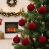 30 Peças/Conjunto Esferas de Natal de Veludo 3CM Decoração de Janela de Natal Adereços de Árvore de Natal de Luxo Centro Comercial