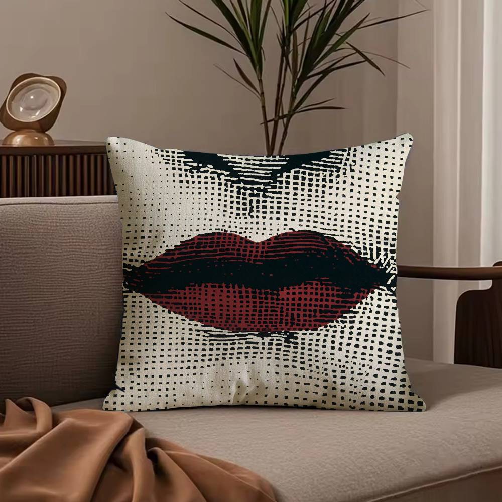 England Style Abstract Vintage Pillow Case Anti-dustmite Pillowcase Invisible zipper silky short plush Sofa cushion cover