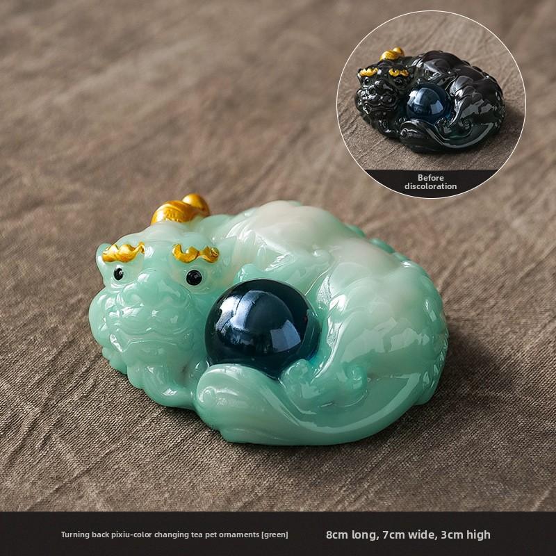 Hot! Color changing tea pet new small fox lychee persimmon Pixiu can be raised as tea pet office home tea table decoration gift