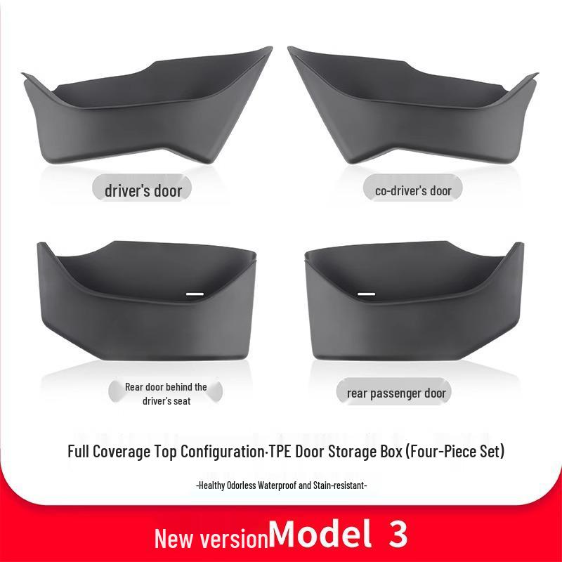 Tesla Model Y Model 3 Türschlitz-Aufbewahrungsbox mit Samtpads zum Schutz