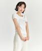 ADOREBELLE Ribbon Cubic T-Shirt - White