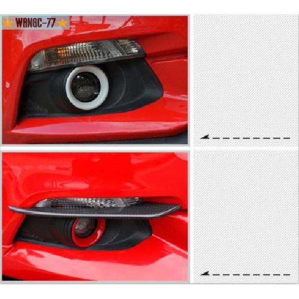 Pair Carbon Fiber Front Fog Light Lamp Cover Trim For Ford Mustang 2015-17 New