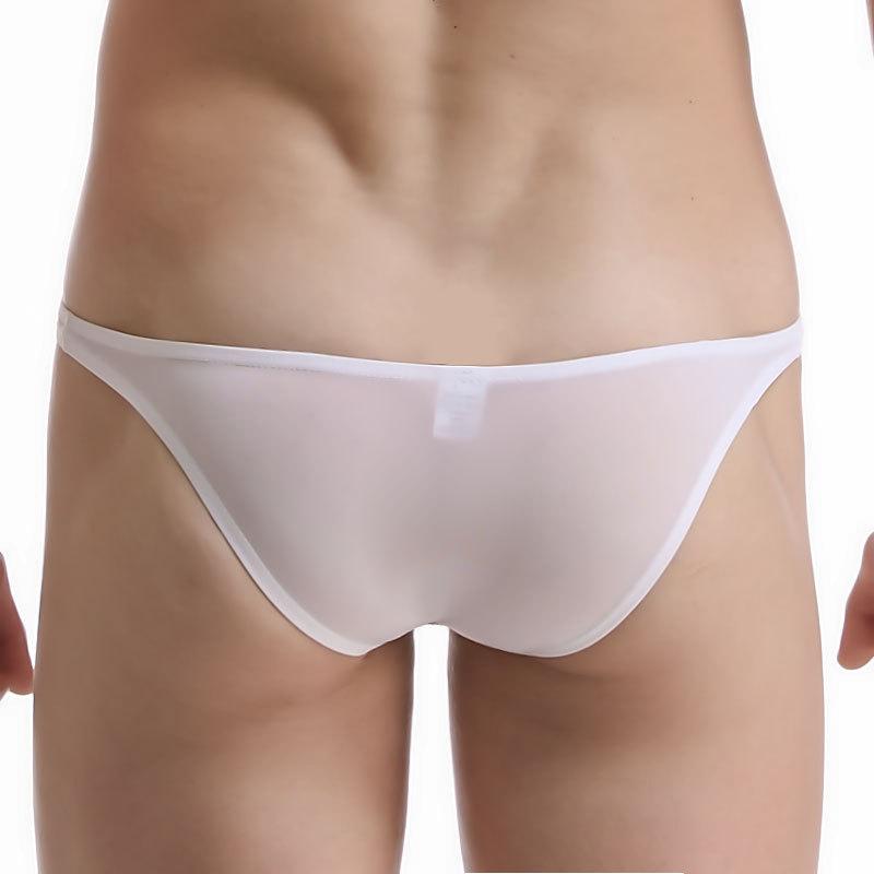 Transparente Herren-Triangel-Hose Triangel-Hose Sexy Niedrige Taille Eis-Seide Ultradünner String