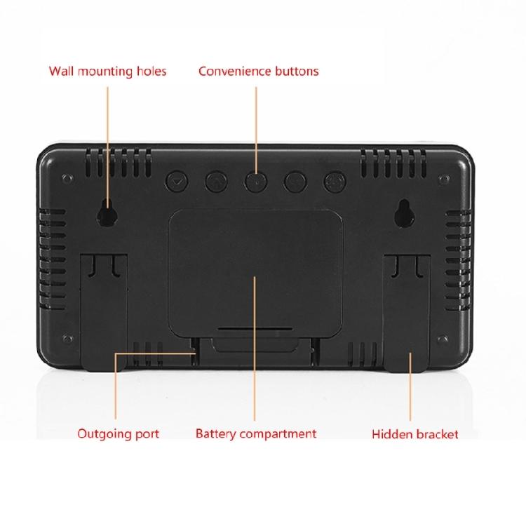 Wall Clock Customizable Digital Clock Date/Temperature Display Bedroom Alarm