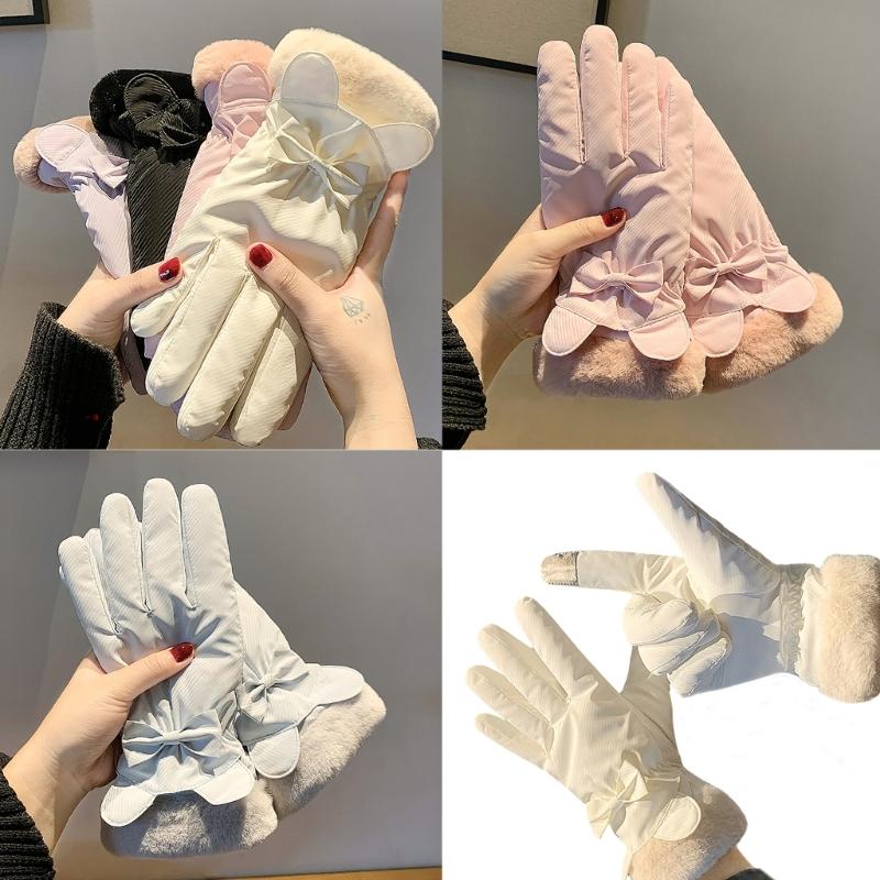 Warme Dicke Handschuhe für Damen für Fahrradfahren Wandern Skihandschuhe Winter Skifahren Thermohandschuhe Touchscreens Winterhandschuh