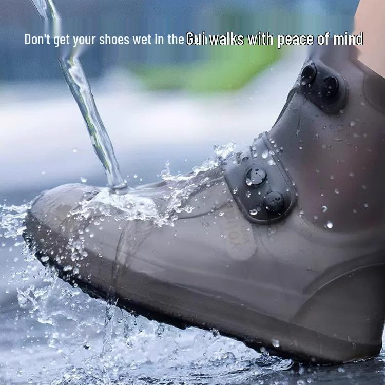 Unisex Waterproof Anti-slip Rain Shoe Covers - Durable, Thick, and Easy-to-Store