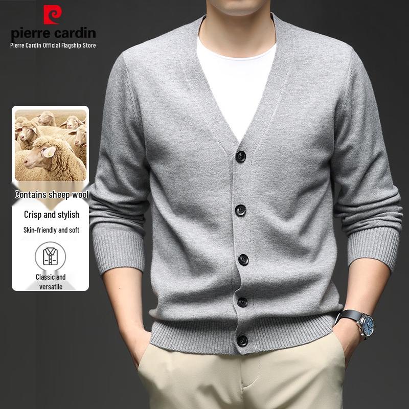 Pierre Cardin Men's Merino Wool Blend Knitted Cardigan