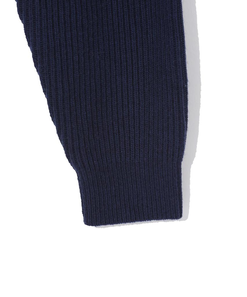 BEENTRILL Jacquard Logo Two-Tone Knit (Navy)