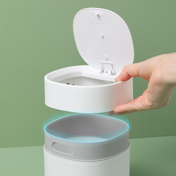 Poubelle de Bureau à Pression en Bois de Riz pour Maison, Bureau, Voiture - Corbeille à Papier & Bac de Rangement