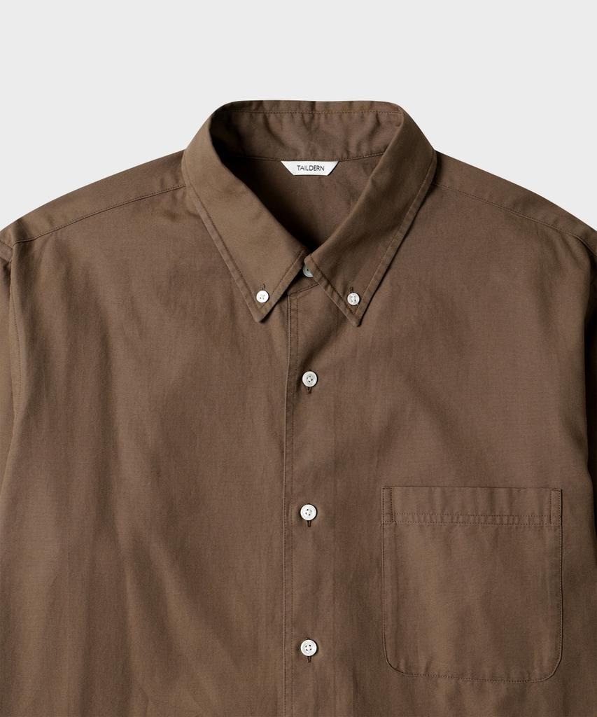 TAILDERN Miles Cotton Button Down Shirts Brown