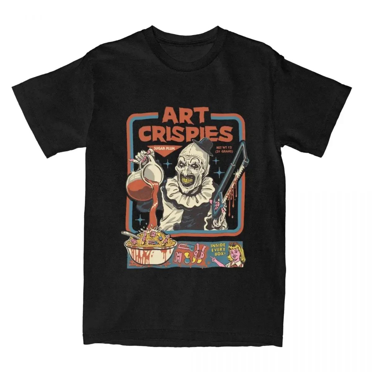 

Art Crispies Terrifier Clown Shirt Apparel Men Women s Pure Fashion Retro Horror Tee Shirt Clothes Graphic Printing XXXL