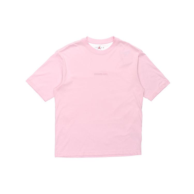 Jordan T Shirts Men's Pink Crew Neck Moderate Straight Fit DR9621-603