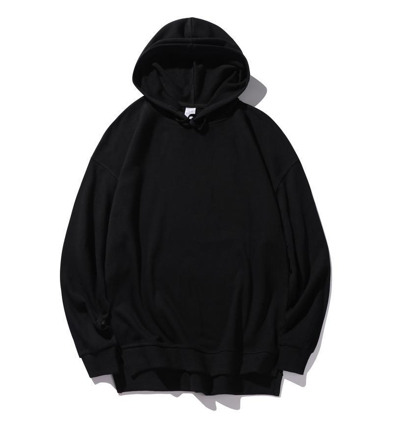 Trendiger Pullover-Hoodie aus reiner Baumwolle mit individuellem Logo und Drop-Shoulder-Design