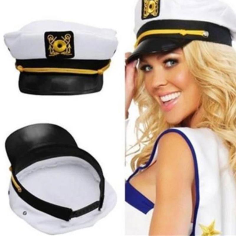 Fashion Embroidered Military Hat Captain Cap Sailor Cap Marine Admiral Cap Adult Military Hat Navy Hat for Fancy Dress