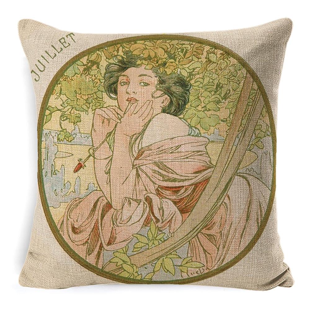 Pillow Ancient Greek Mythology Waist Support Office Sofa Cushion Home Bed Cushion Bedside Backrest