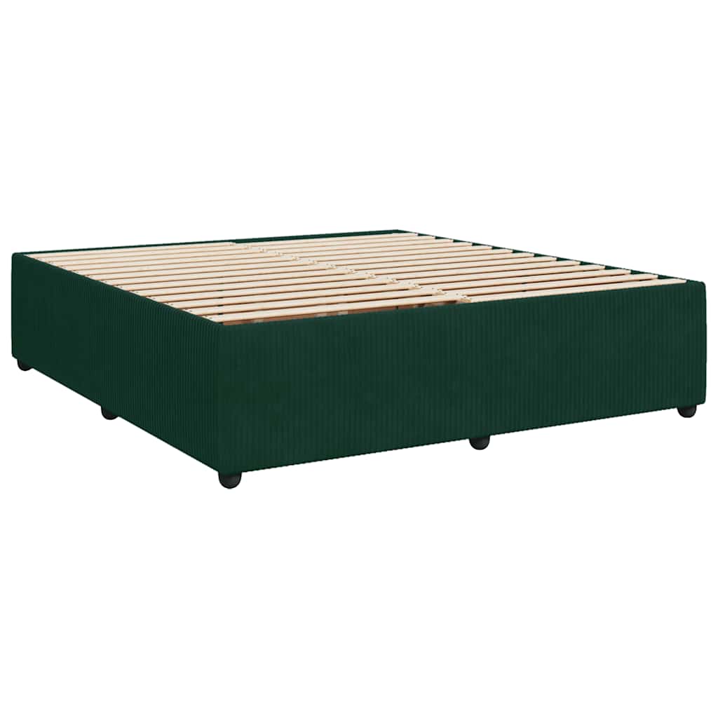 Box Spring Bed with Mattress Dark Green 180 X 200 Cm Velvet