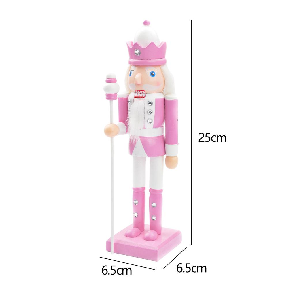 25cm Nussknacker Figur 10 Zoll Rosa Statue Nussknacker Soldat Weihnachten Nussknacker Figur Statue für Weihnachtsbaumdeko