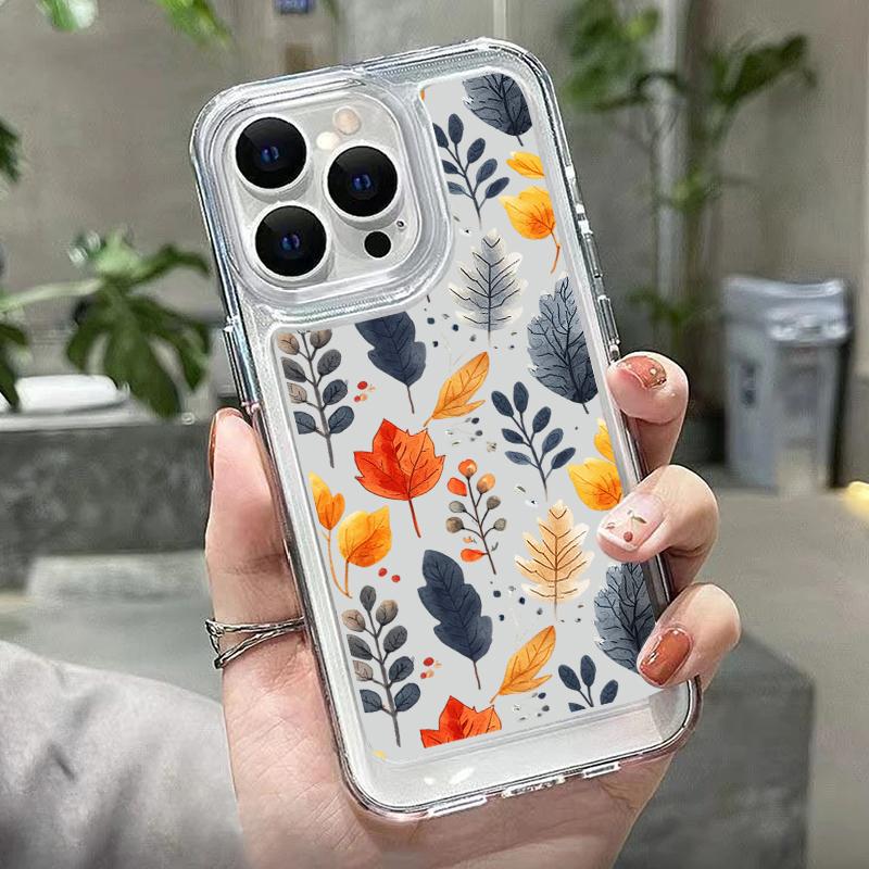 Kwiaty drukuj przezroczyste etui na iPhone 15 14 Pro Max 13 12 Pro 11 XS XR 8 7 odporny na wstrząsy miękki silikonowy slim ochronny pokrowiec na telefon