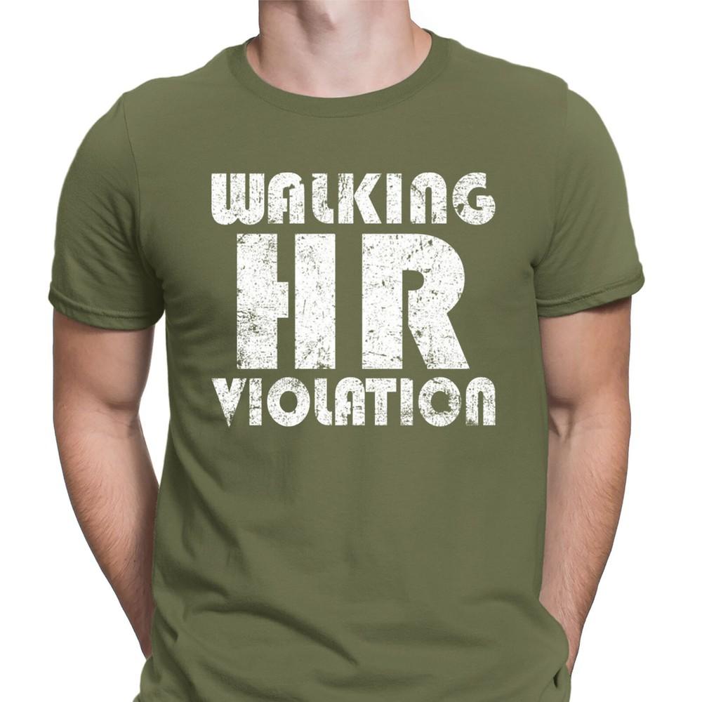 Walking Hr Violation Offensive Funny Humor Vintage MensTShirts Tee Top D6 L