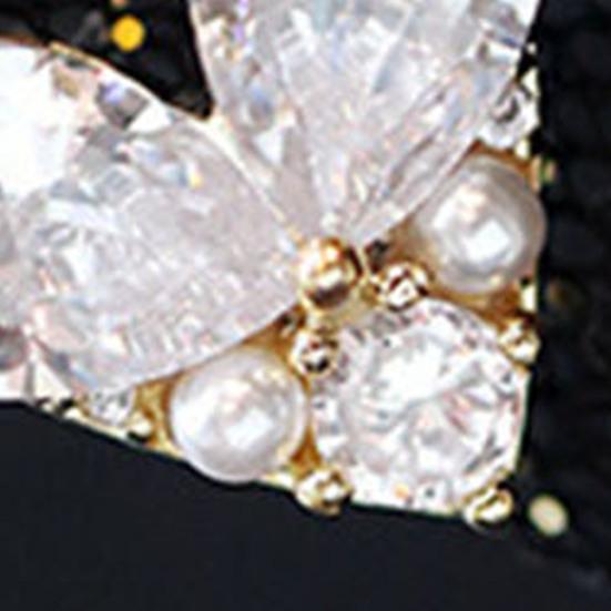 Boucles d'oreilles clous cœur strass Diamants artificiels Cœur d'amour Boucles d'oreilles clous avec fausses perles Clous étincelants mignons pour femmes filles rendez-vous soirée