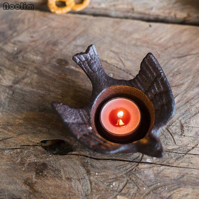 Vintage Cast Iron Bird Candle Holder – Romantic Home & Wedding Decoration