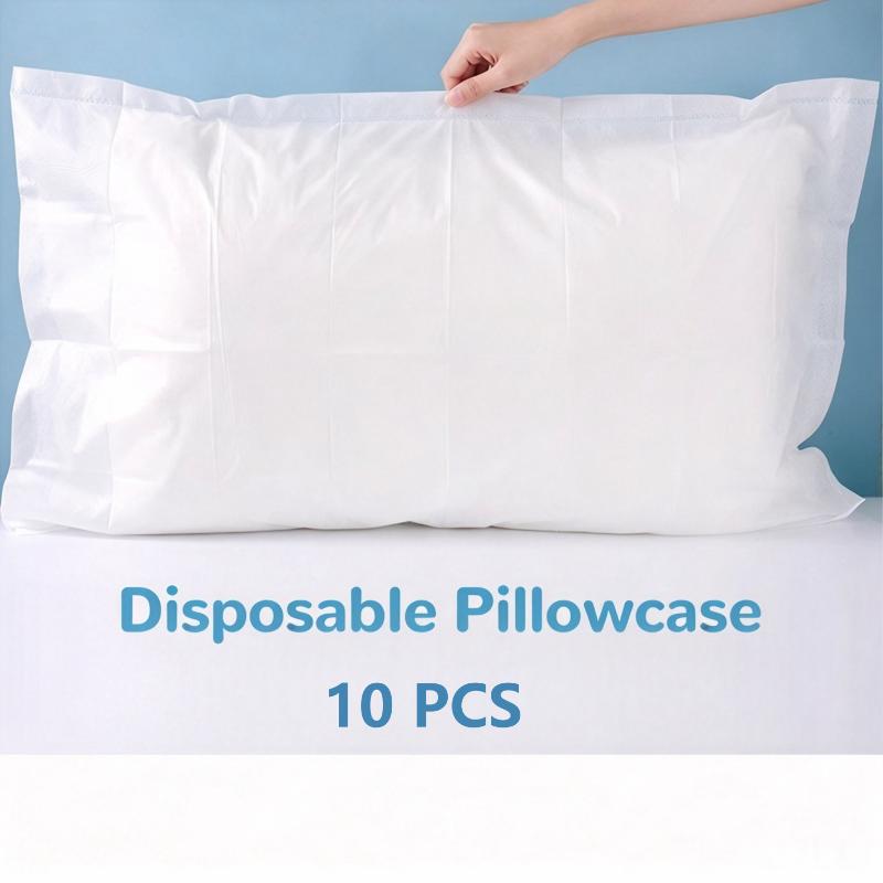10Pcs Thick Soft Disposable Pillow Covers Hygienic Dirt-Proof Breathable Portable For Travel, Hotel, Dorm, Home Use