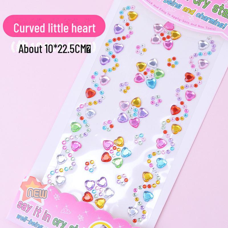 Colorful Cartoon Gem Stickers for Kids - 3D Flash Diamond Decorations for Girls
