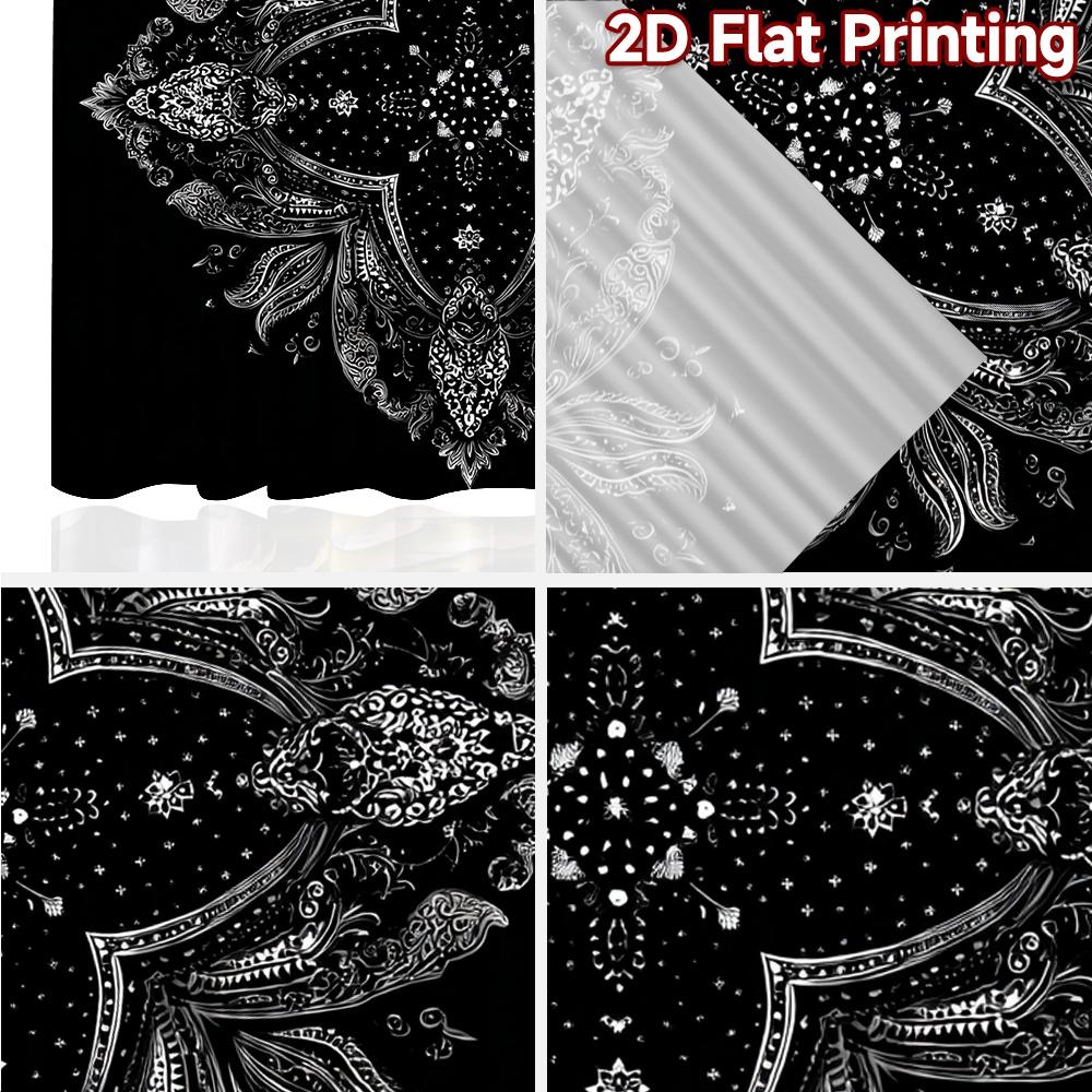 2pcs, 2D FLAT PRINTING Curtains (Without Rod) Mandala Bloom Christmas Festival Fashion Curtains Fabric Curtains Festive Ldeal