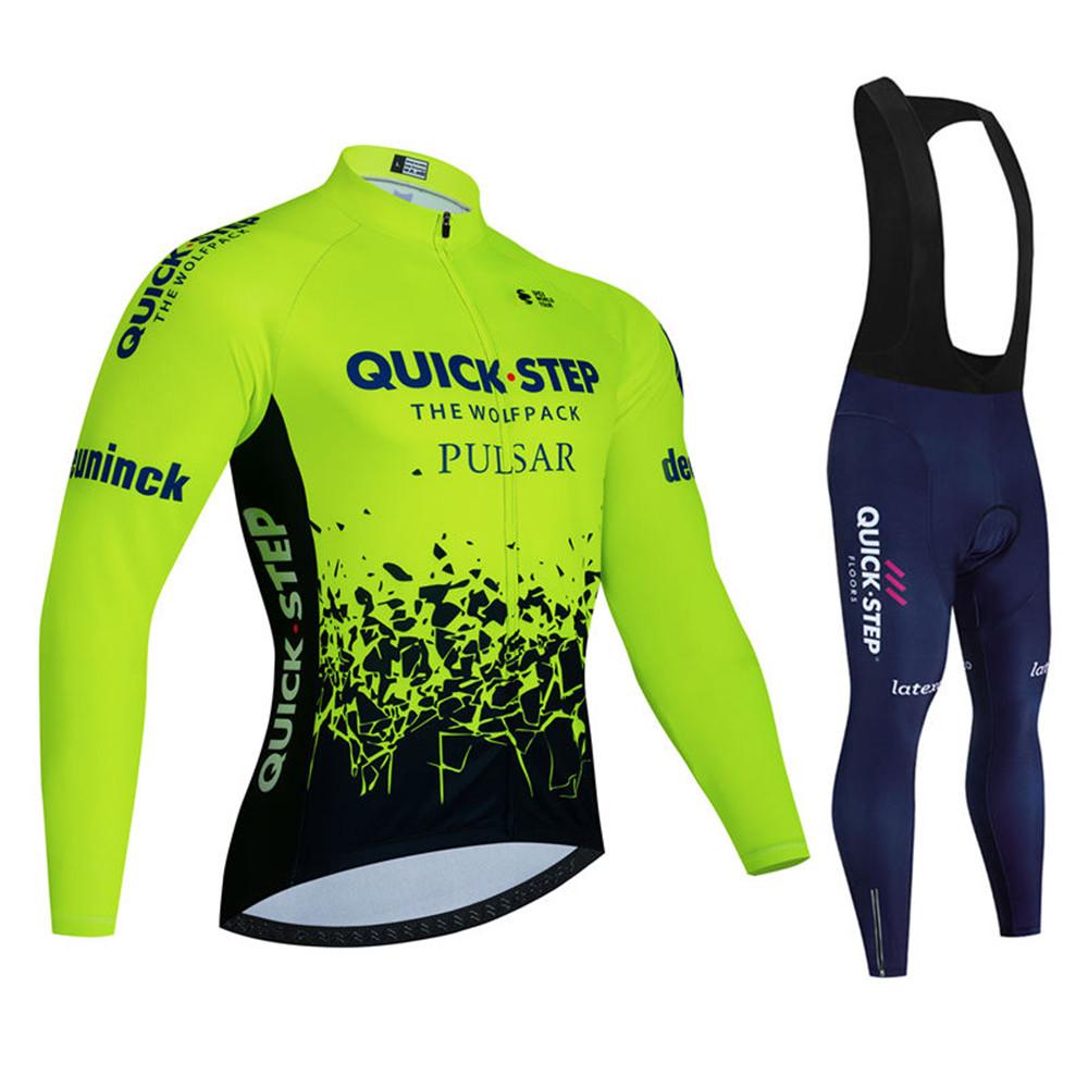 2026 Soudal Quick Step Team Cycling Jersey Set Spring Autumn Men MTB Ropa Maillot Ciclismo Long Sleeve Bicycle Clothing Bike Uniform