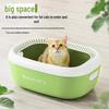 Premium Oversized Splash-Proof Cat Litter Box - Durable Plastic, Perfect for Large Cats