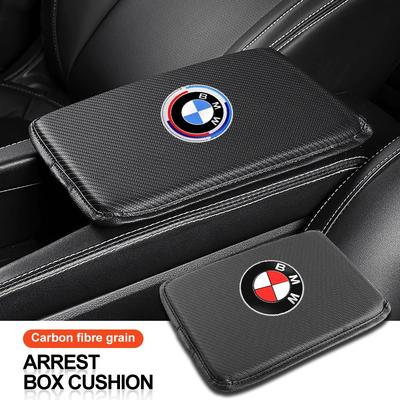 Car Armrest Storage Box Pad Protect Carbon Fiber Trim Cover Pad For BMW 50th Kith M X1 X3 X5 E30 E90 M3 F30 F20 F10 E46 E60 E62