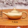 Brass Gold Mahjong Teapot with Red Rope Handle