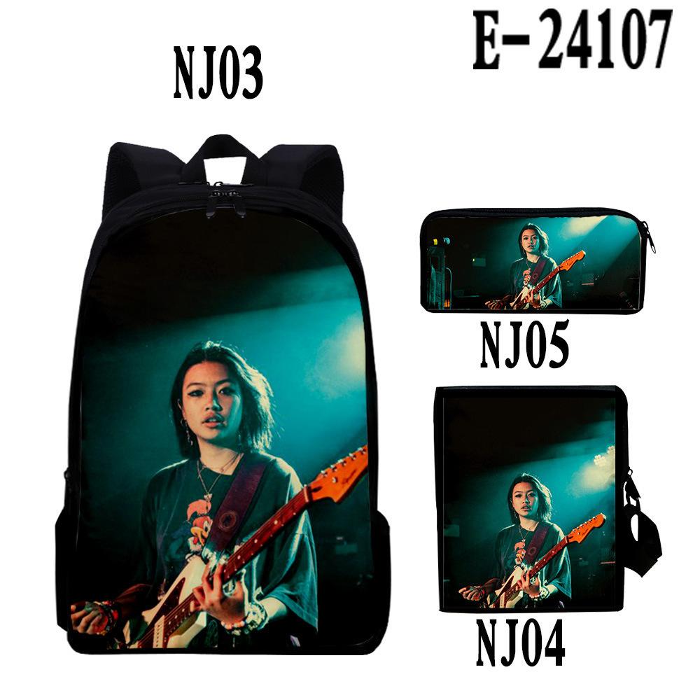 Classic Novelty beabadoobee 3D Print 3pcs/Set pupil School Bags Laptop Daypack Backpack Inclined shoulder bag Pencil Case