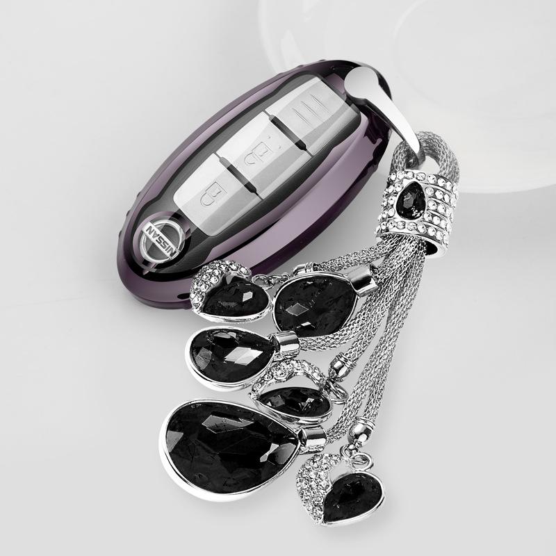 Suitable for Nissan Tiida Qashqai Nissan Qijun Bluebird Teana Xuanyi Car TPU Key Case Case Buckle
