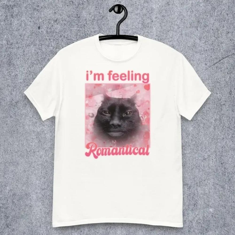 

Im Feeling RoUnisextical Funny Cat Printed Summer Tee Shirt Gift for Women Cursed Cats Tshirt Silly Vintage Clothes S
