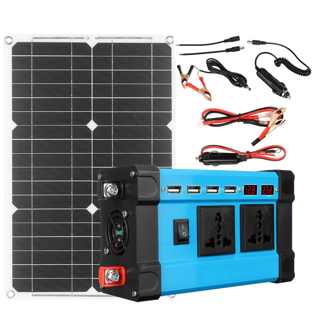4000W Solar Panel Transformer  Modified Sine Wave Solar Power Inverters+18W Car Adapter Charging Converter DC 12V To AC 110V/220V