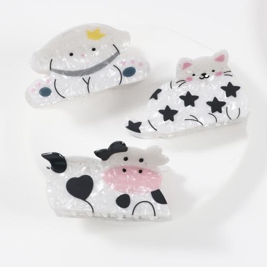 Yousheng Hair Claw Cartoon Cat Puppy Shape Back Head Shower Clip Strong Grip Medium Size Shark Hair Claw Versatile Hair