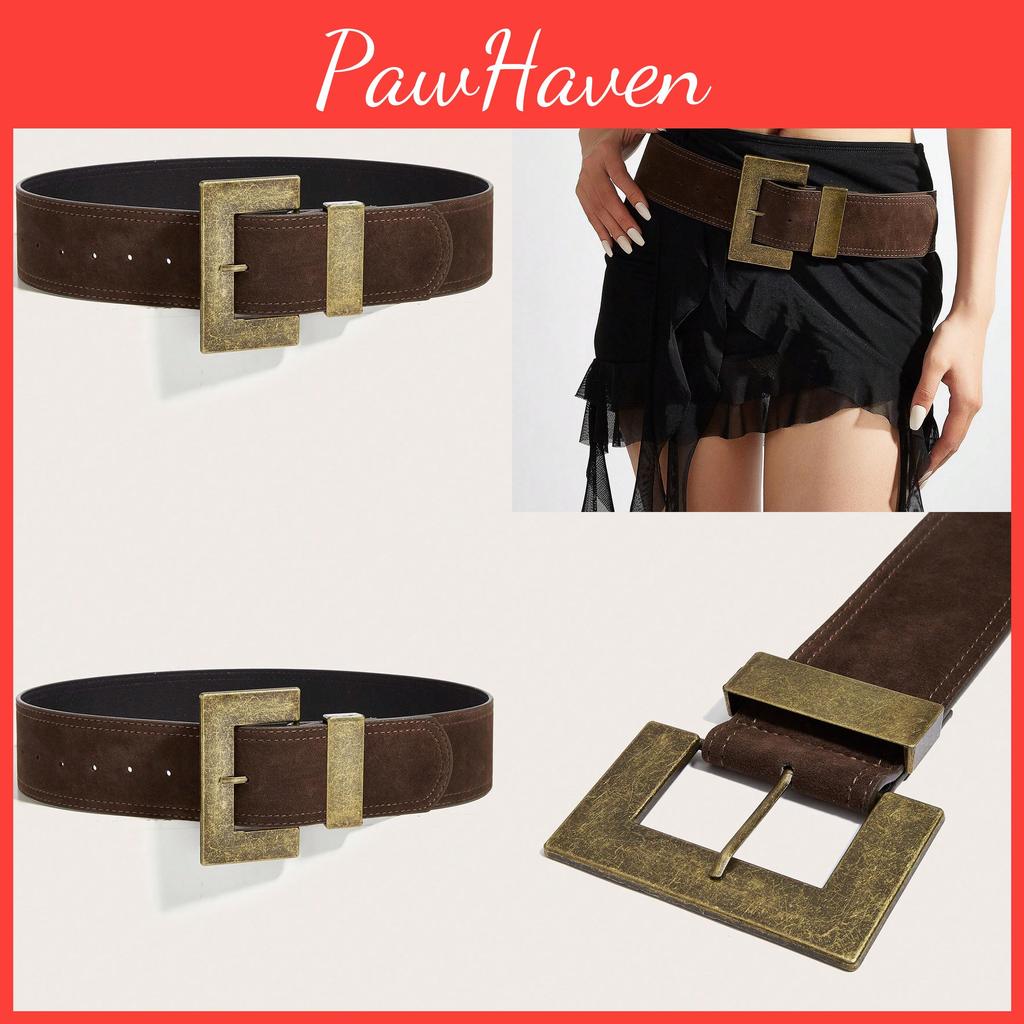 Style Rivet Leather Belt With Alloy Pin Buckle For Casual Outfits And Street Fashion