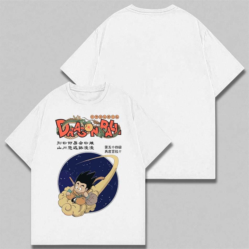 Japanisches Anime Dragon Ball Son Goku Sommer T-Shirt Lässig Sport Fitness Locker Übergroß Bequem Kurzarm Herren Damen Top