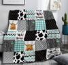 1 Colorful Floral Patchwork Flannel Quilt - Soft and Comfortable, All-season Sofa Blanket for Sofas, Offices, Camping and Travel