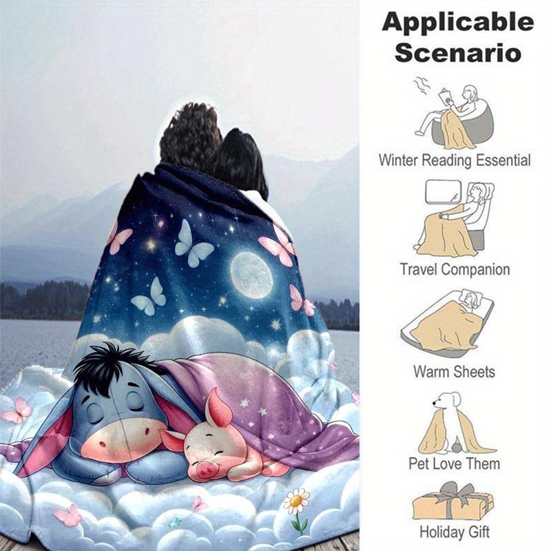 1 Stück Winnie Puuh Druckdecke - Weiche Ganzjahresdecke für Wohnzimmer, Schlafzimmer, Personalisierbares Geschenk mit entzückendem Cartoon-Design