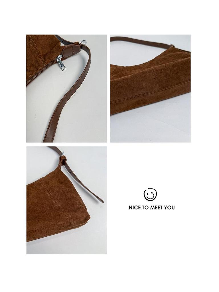 Women's Suede Shoulder Bag: Versatile, Fashionable Crossbody & Underarm Design
