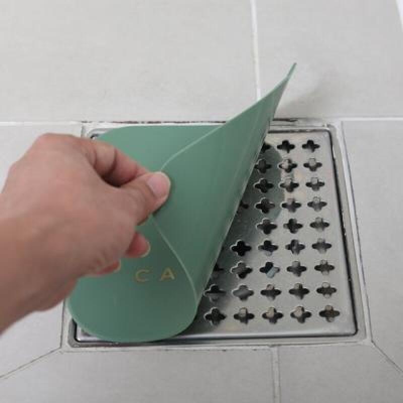 1+1 Sewer Odor Blocking Silicone Mat Drain Cover-Black Black