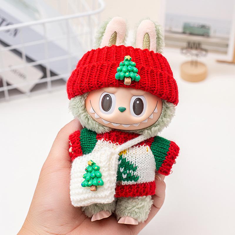Labubu Christmas Sweater & Accessories Set for All Generations Keychain