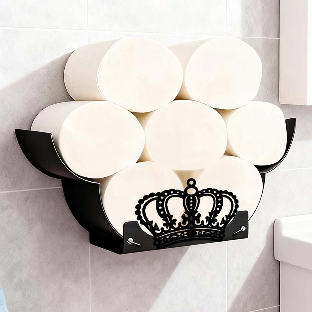 Large Capacity Wall Mount Tissue Holder - Decorative Wrought for Kitchen Bathroom