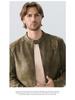 European American Retro Leather Jacket - Vintage Tie-Dye Washed Matte Coat