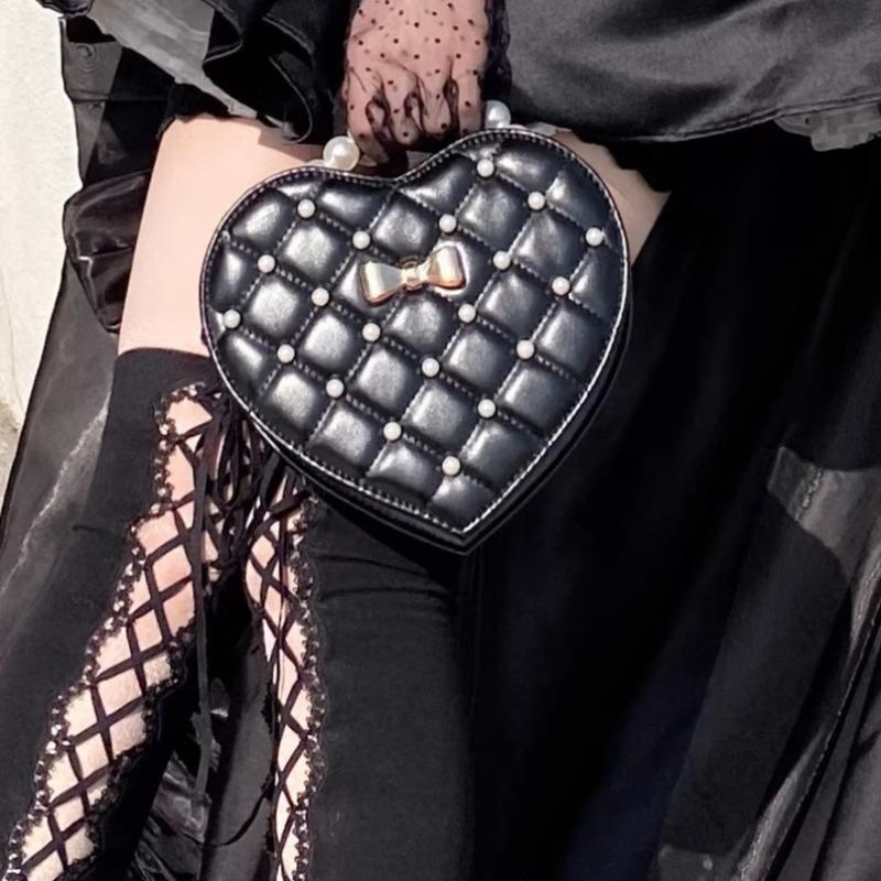 Pearl Heart Bags for Woman Bow Bolsos De Exquisite Chain Crossbady Bag Sac Femme Teenage Girls Bolso