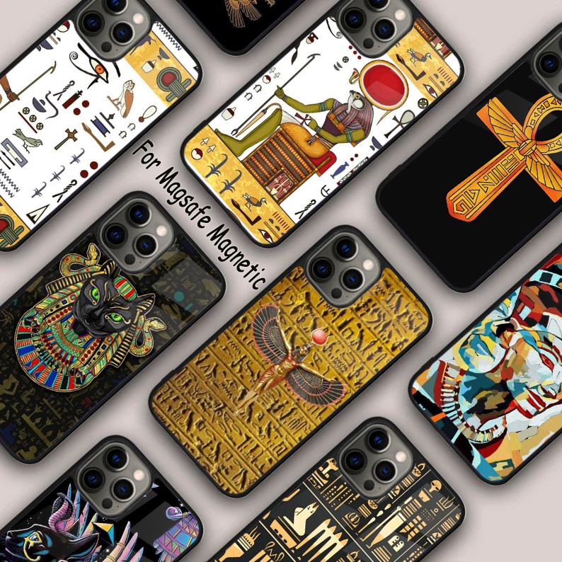 Egypt Nefertiti Anubis Ankh Pharaoh Magnetic Phone Case For APPLE iPhone 17 Air 16 14 13 12 Pro Max 15 Plus MagSafe Cover